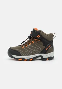 Hi-Tec Blackout Mid Wp Jr Unisex - Zapatillas De Senderismo - Khaki/Black/Orange