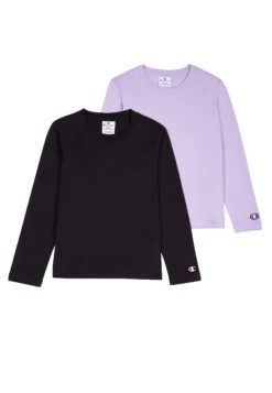 Champion Classic Long Sleeve 2 Pack - Camiseta De Manga Larga - Lilac/New Black -Tienda De Moda Juvenil e84b07f9ad76455083b156cefb9d60ea